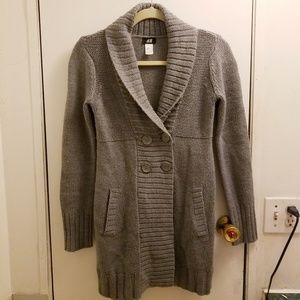 FINAL PRICE - H&M Size XS Grey Long Button Cardigan